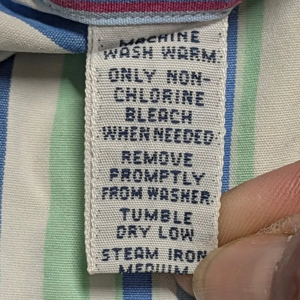 Polo Ralph Lauren Mens Multi Color Striped Cotton Button Down Shirt Large